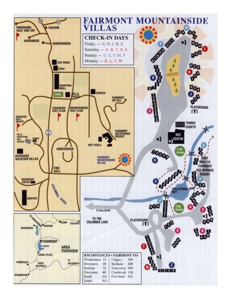 Resort Map - Fairmont Mountainside Vacation Villas